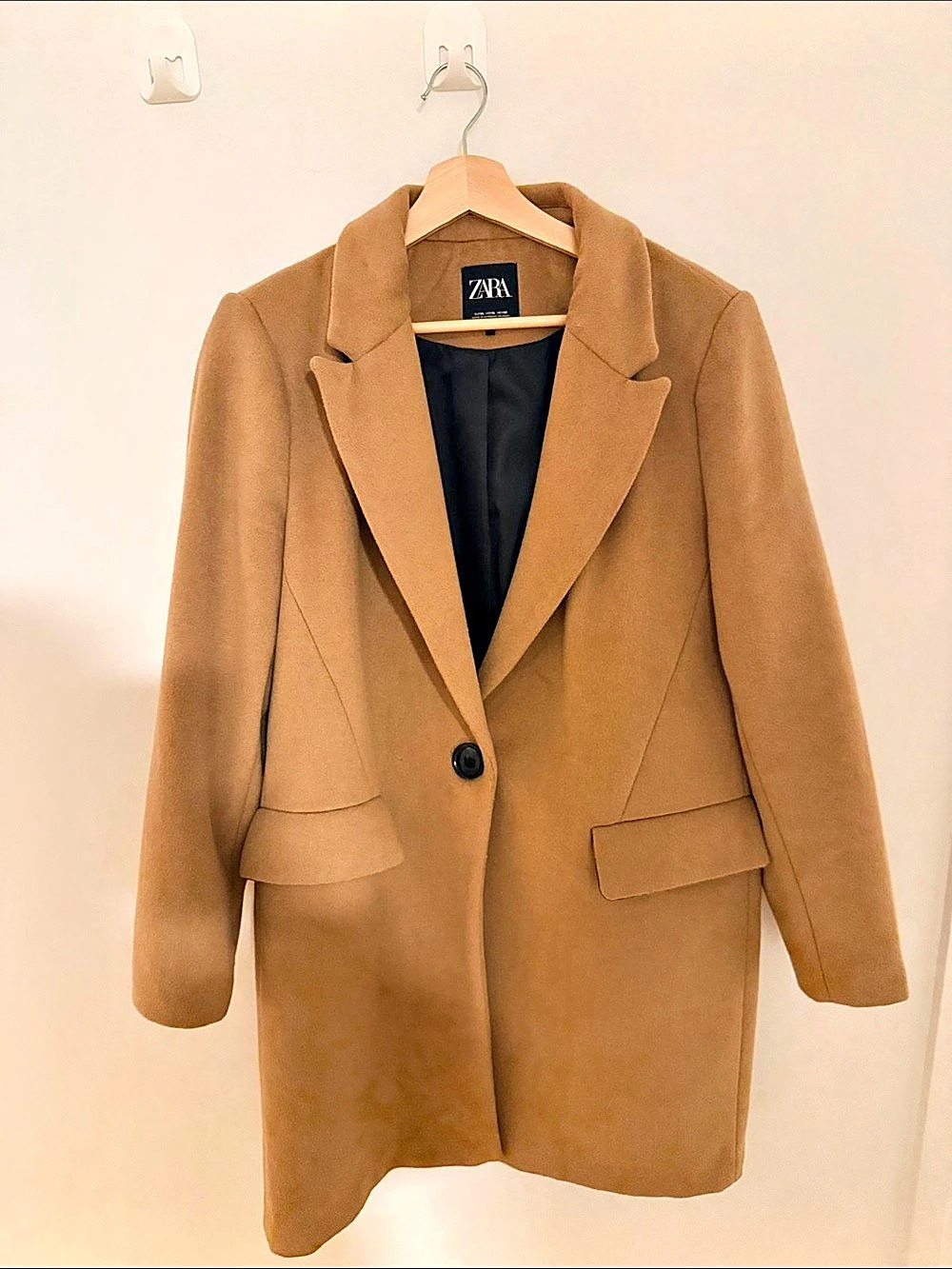 Zara Camel Single-Button Coat